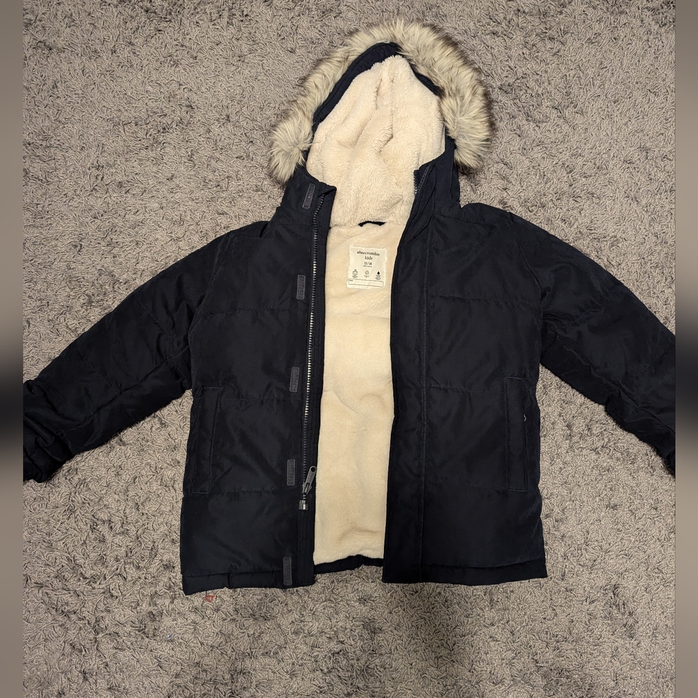 Boys Abercrombie Navy Winter Coat 13/14